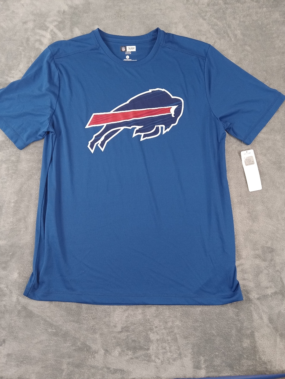 NFL Men's Official Buffalo Team Blue Short-Sleeve Performance T-Shirt Size Large